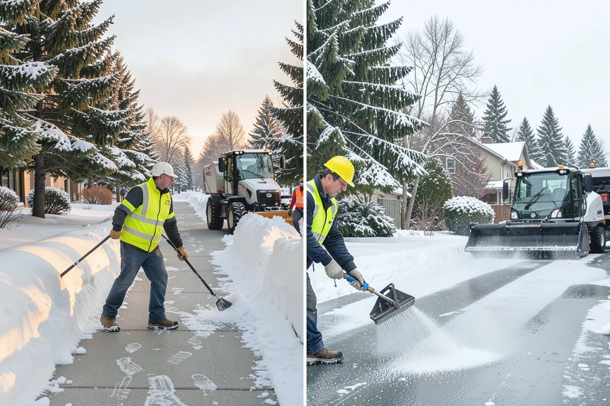 Bank Parking Lot Snow Removal in Buckley, Pierce County, WA - Map parking, drive-through lanes, and the ATM approach with staff