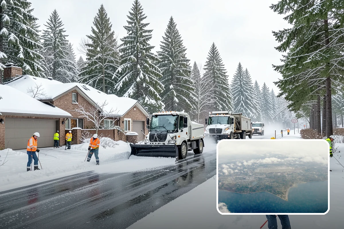 Bank Parking Lot Snow Removal in Burien, King County, WA - Customer parking and drive-through lanes stay open all day