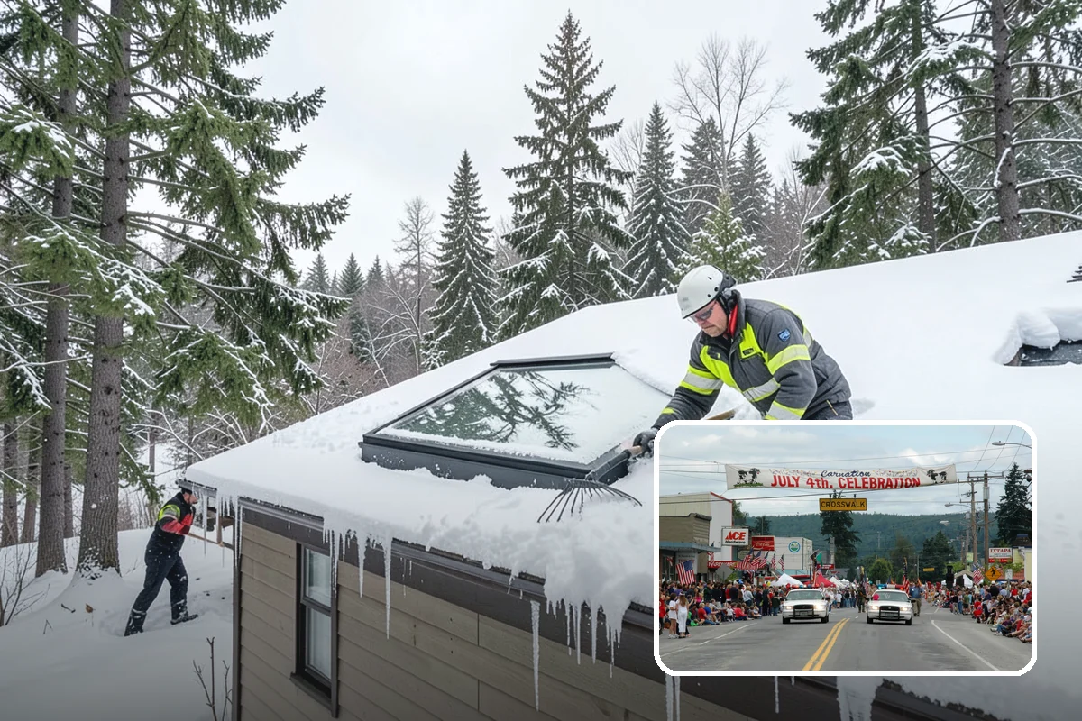 Bank Parking Lot Snow Removal in Carnation, King County, WA - Customer parking and drive-through lanes stay open all day