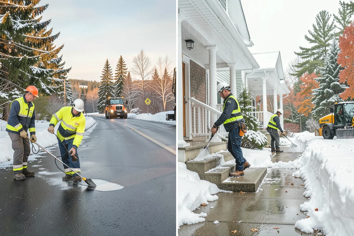 Bank Parking Lot Snow Removal in Carnation, King County, WA - Map parking, drive-through lanes, and the ATM approach with staff