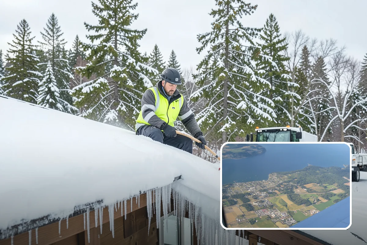 Bank Parking Lot Snow Removal in Coupeville, Island County, WA - Customer parking and drive-through lanes stay open all day