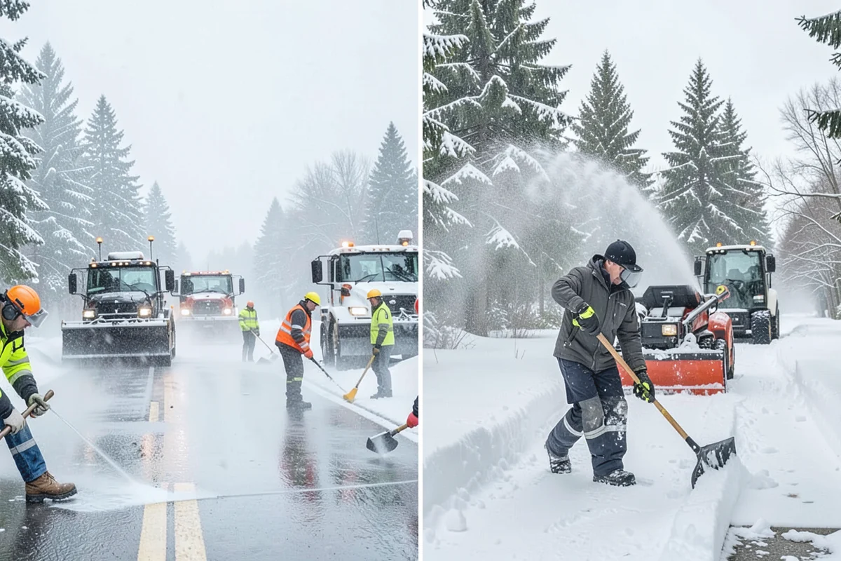 Bank Parking Lot Snow Removal in Darrington, Snohomish County, WA - Map parking, drive-through lanes, and the ATM approach with staff