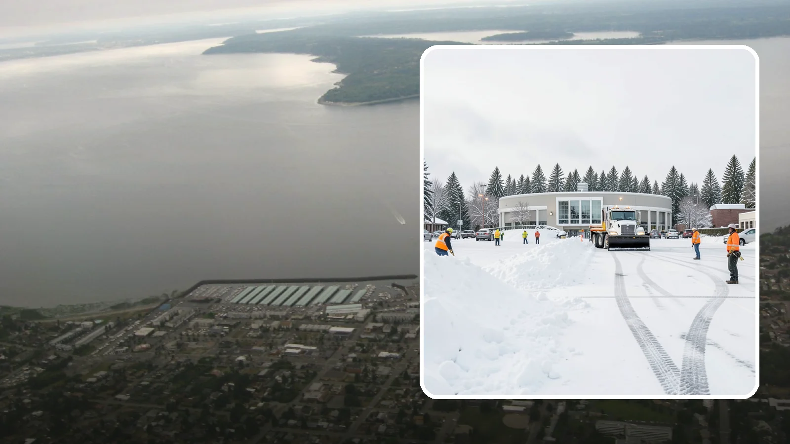 Bank Parking Lot Snow Removal in Des Moines, King County, WA - We clear bank lots, drive-throughs, and ATM lanes so Western Washington customers bank safely all winter.