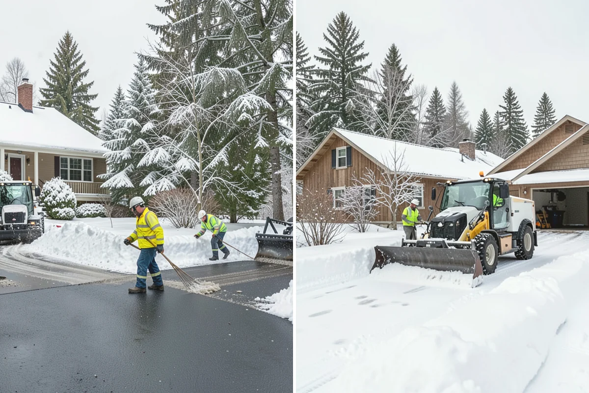 Bank Parking Lot Snow Removal in Duvall, King County, WA - Map parking, drive-through lanes, and the ATM approach with staff