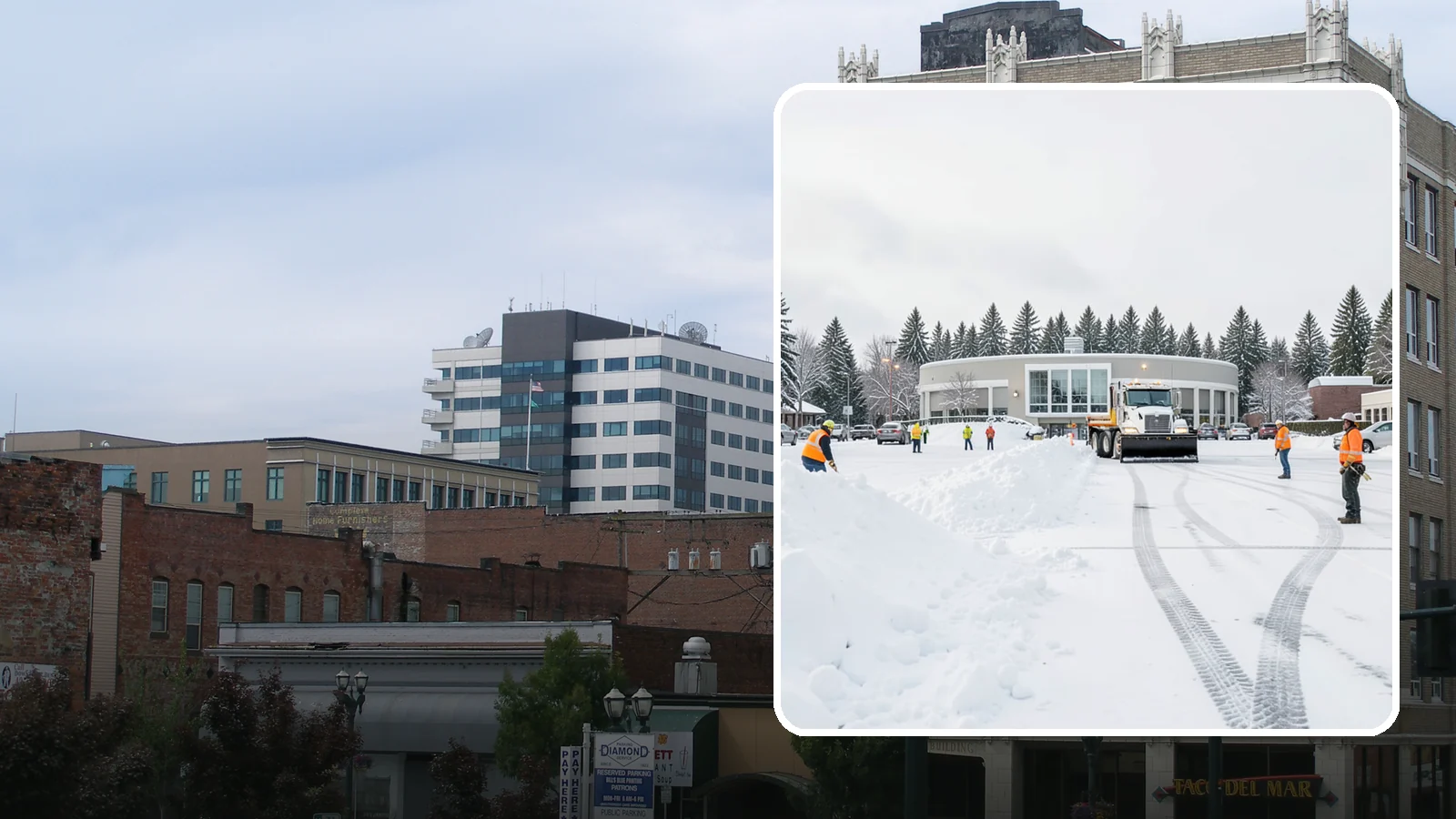 Bank Parking Lot Snow Removal in Everett, Snohomish County, WA - We clear bank lots, drive-throughs, and ATM lanes so Western Washington customers bank safely all winter.