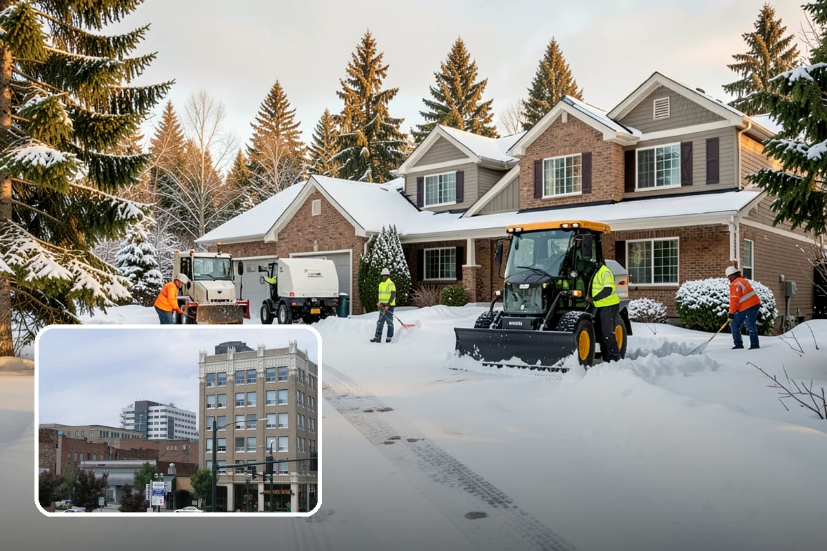 Bank Parking Lot Snow Removal in Everett, Snohomish County, WA - Customer parking and drive-through lanes stay open all day