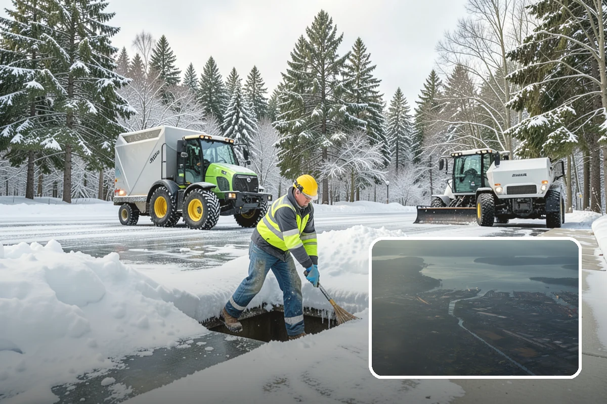 Bank Parking Lot Snow Removal in Fife, Pierce County, WA - Customer parking and drive-through lanes stay open all day