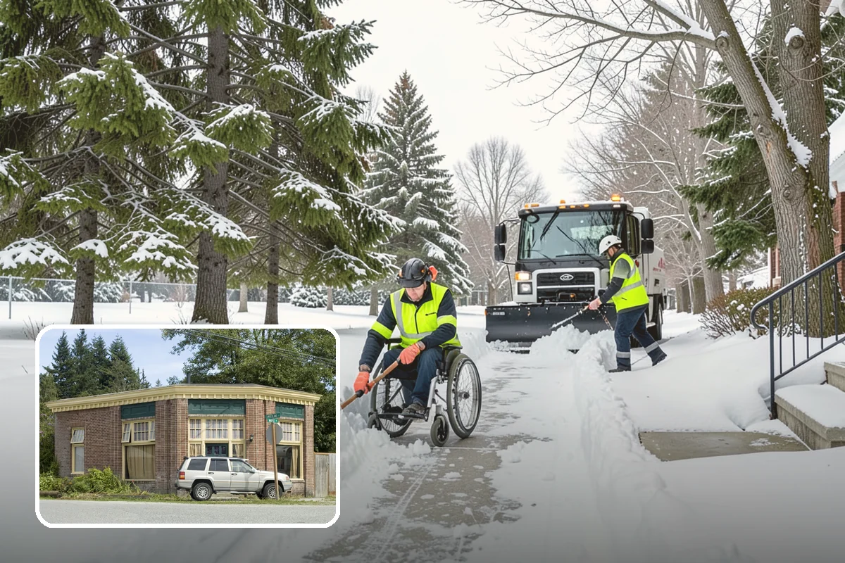 Bank Parking Lot Snow Removal in Hamilton, Skagit County, WA - Customer parking and drive-through lanes stay open all day