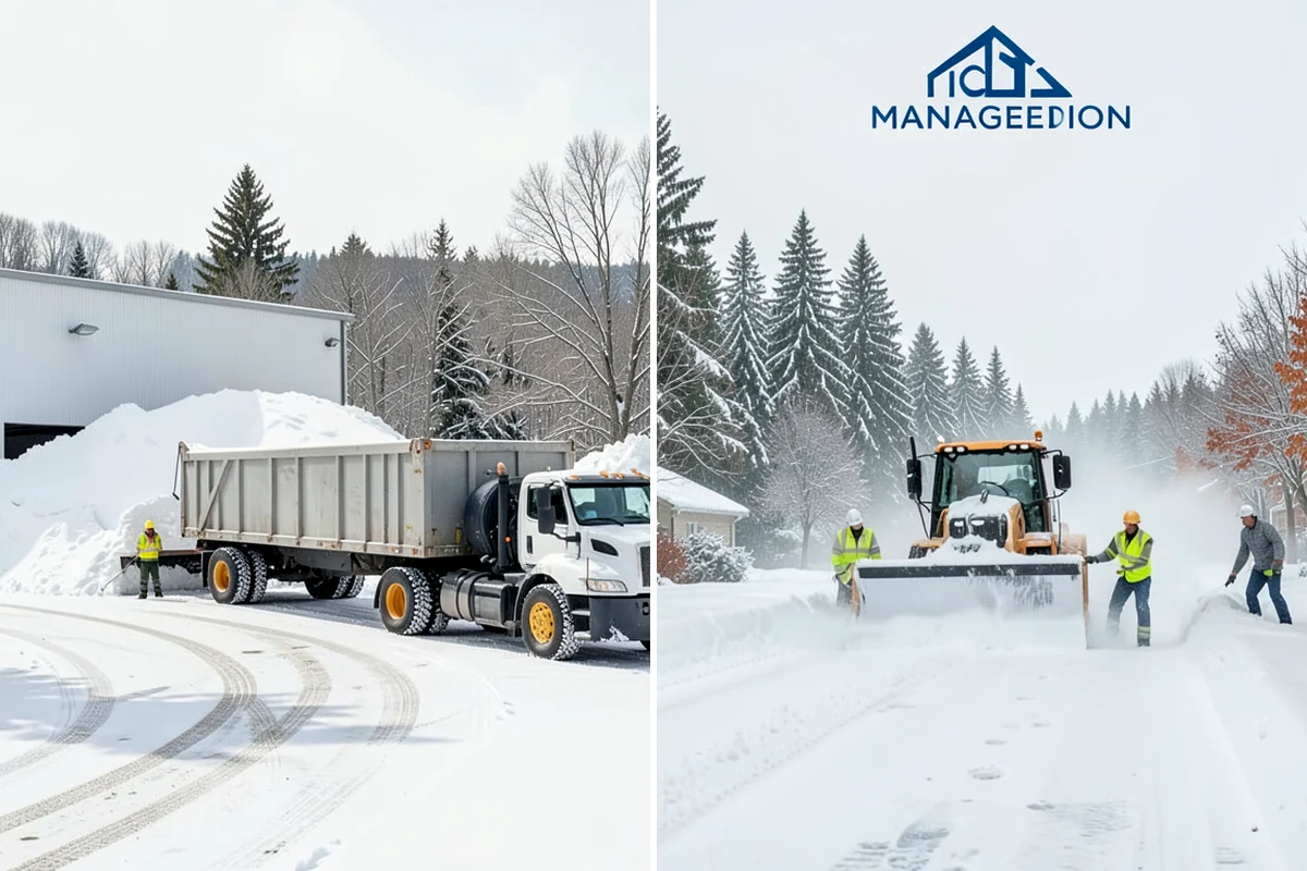 Bank Parking Lot Snow Removal in Hunts Point, King County, WA - Map parking, drive-through lanes, and the ATM approach with staff