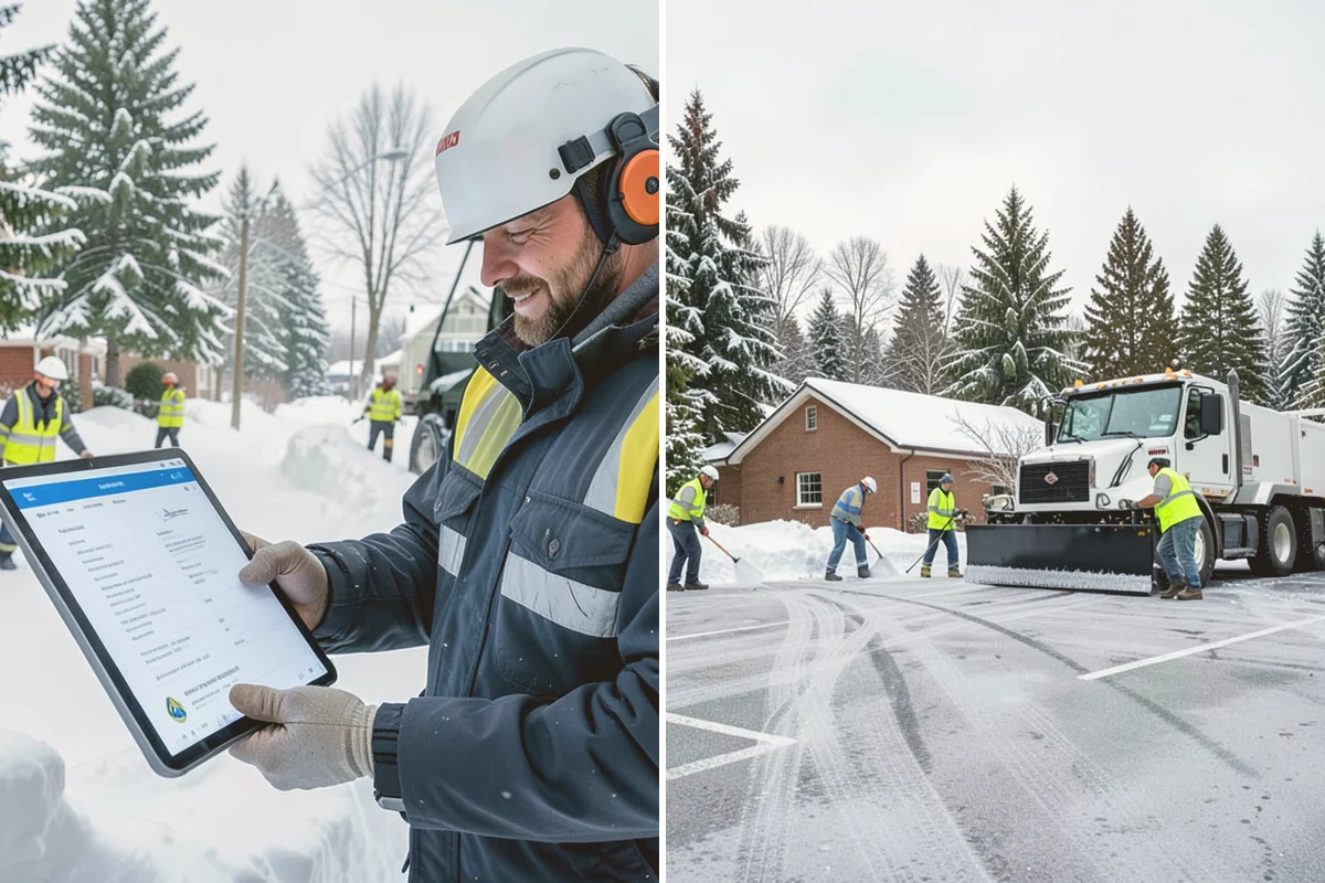 Bank Parking Lot Snow Removal in Index, Snohomish County, WA - Map parking, drive-through lanes, and the ATM approach with staff