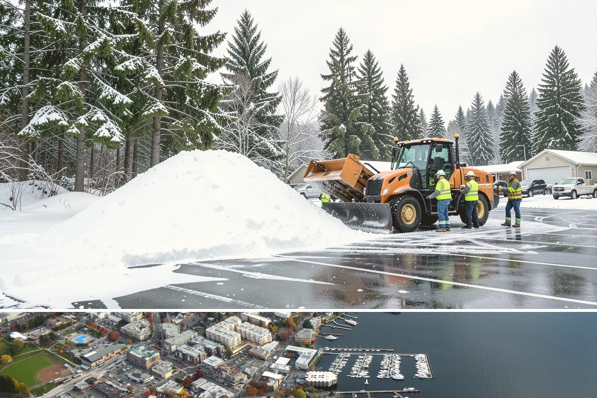 Bank Parking Lot Snow Removal in Kirkland, King County, WA - Bank lots across Western Washington need the most winter attention from December through February, when morning freezes meet...