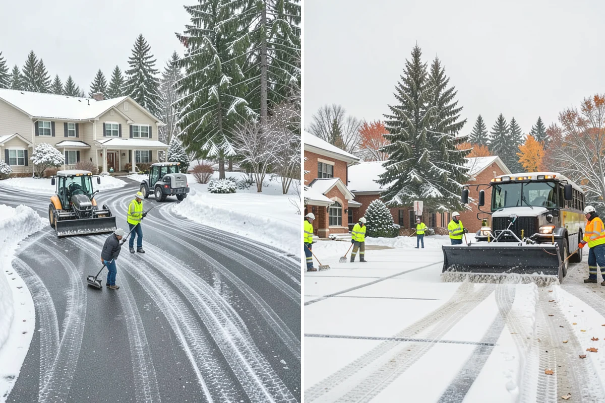 Bank Parking Lot Snow Removal in La Conner, Skagit County, WA - Map parking, drive-through lanes, and the ATM approach with staff