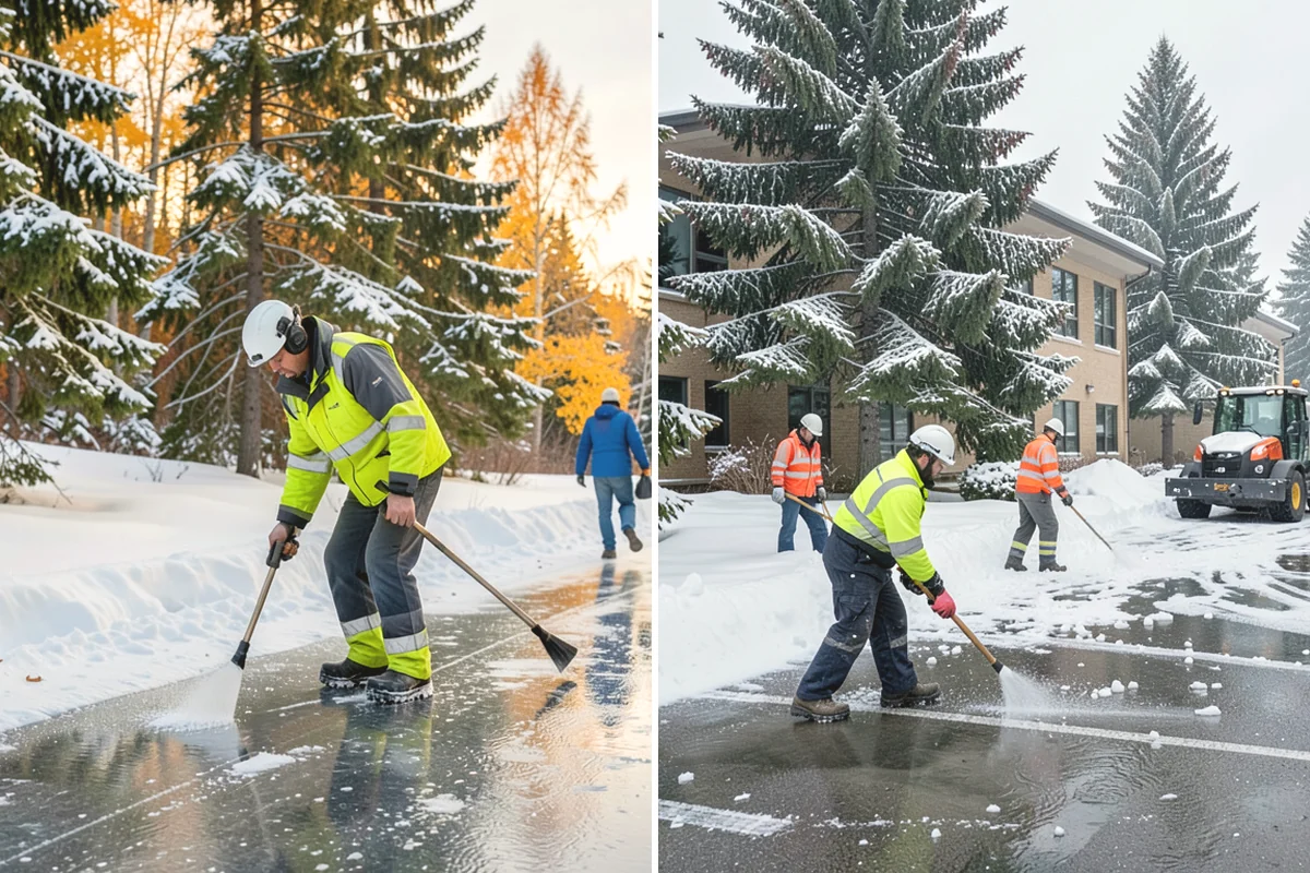 Bank Parking Lot Snow Removal in Lake Stevens, Snohomish County, WA - Map parking, drive-through lanes, and the ATM approach with staff