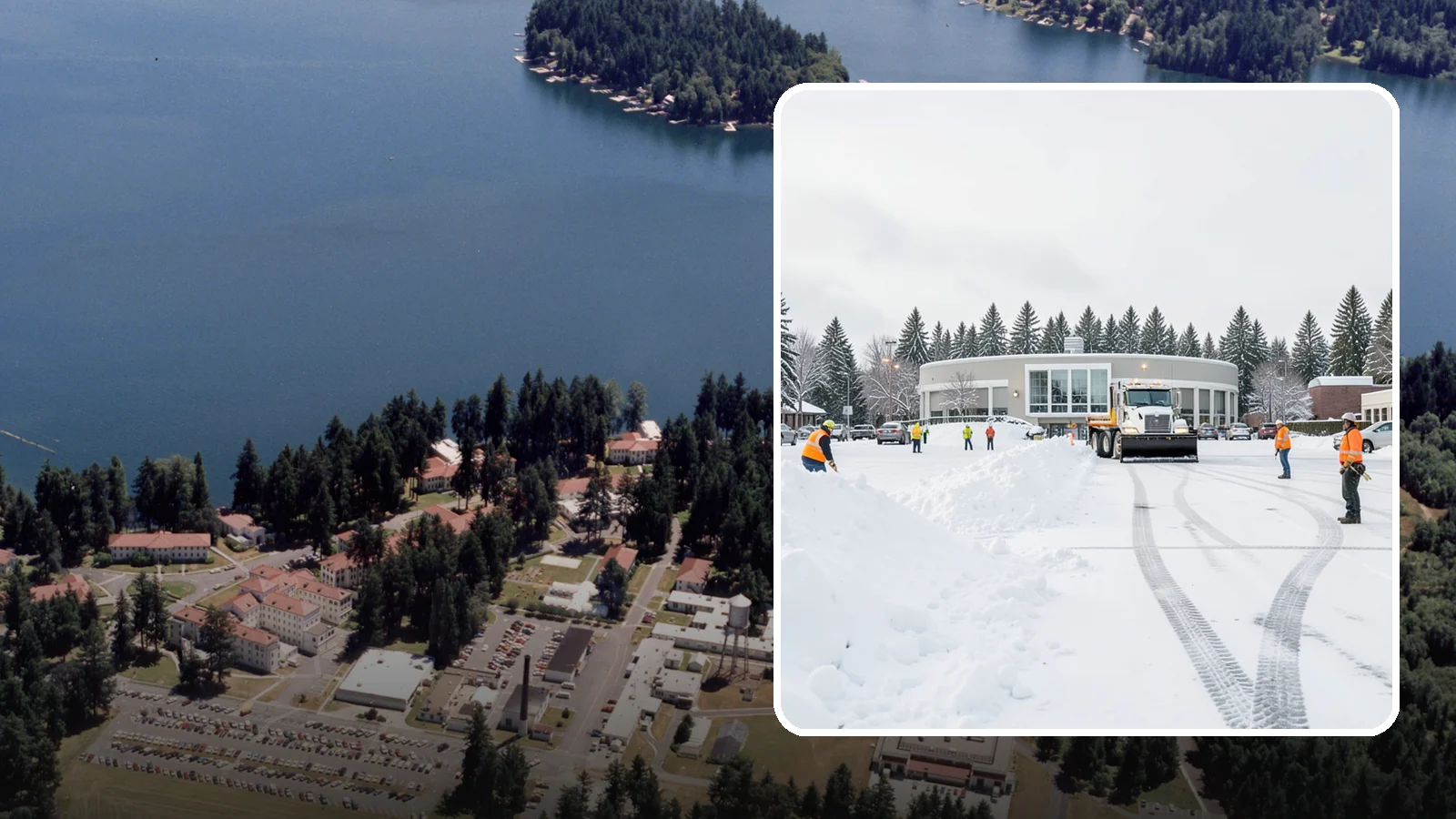 Bank Parking Lot Snow Removal in Lakewood, Pierce County, WA - We clear bank lots, drive-throughs, and ATM lanes so Western Washington customers bank safely all winter.