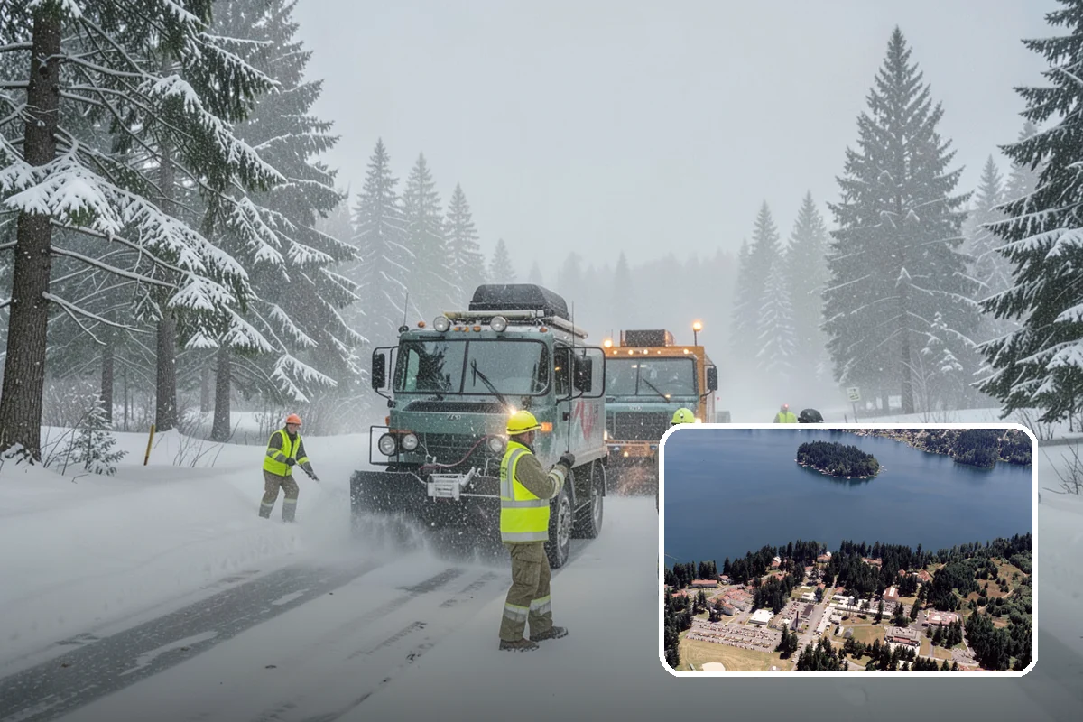 Bank Parking Lot Snow Removal in Lakewood, Pierce County, WA - Customer parking and drive-through lanes stay open all day