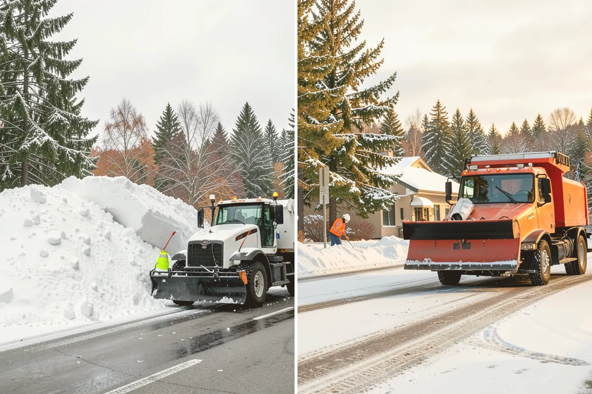 Bank Parking Lot Snow Removal in Langley, Island County, WA - Map parking, drive-through lanes, and the ATM approach with staff