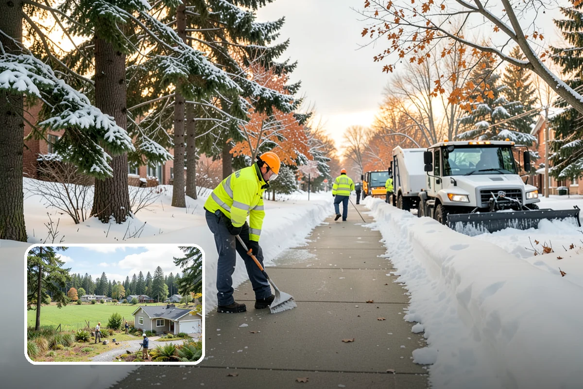 Bank Parking Lot Snow Removal in Lyman, Skagit County, WA - Customer parking and drive-through lanes stay open all day