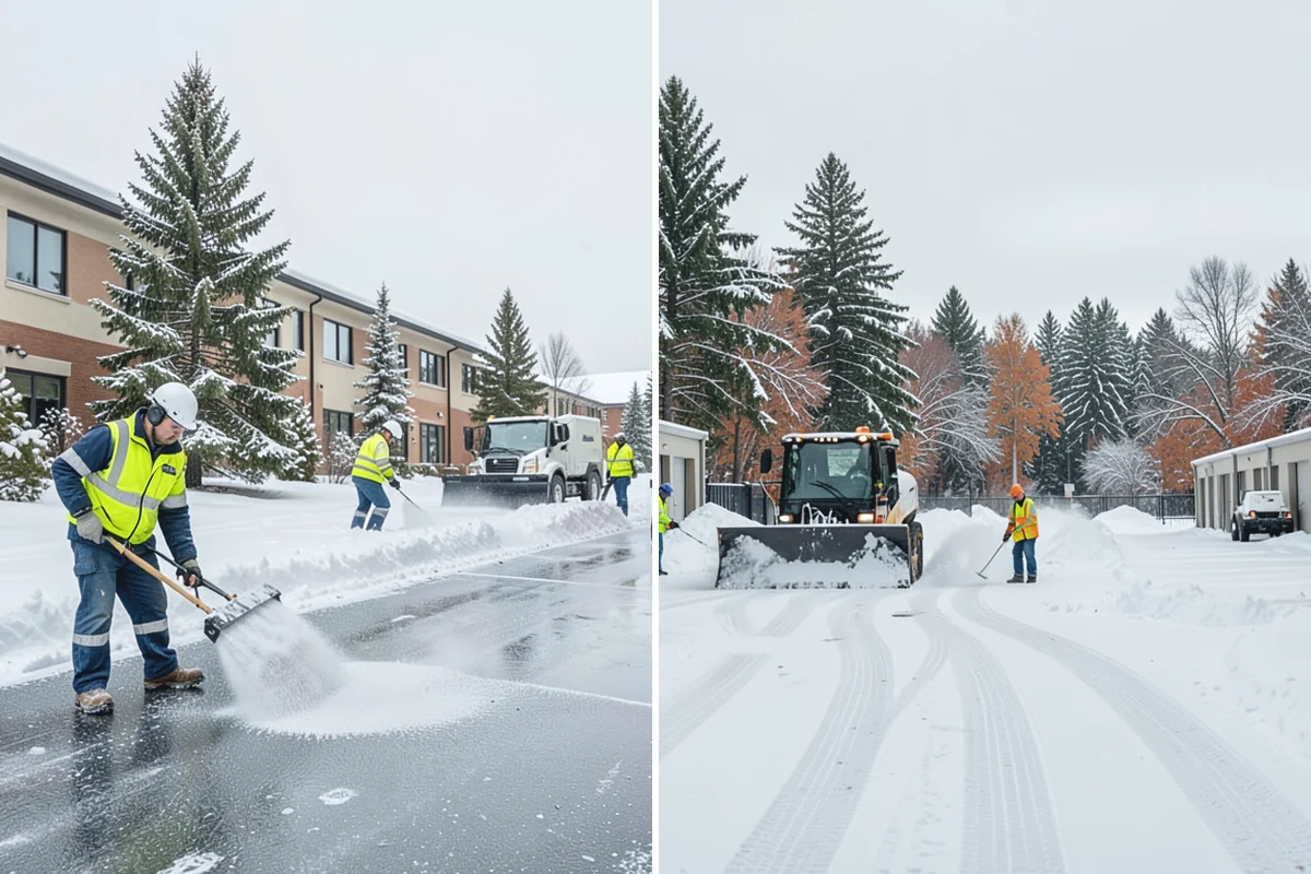 Bank Parking Lot Snow Removal in Marysville, Snohomish County, WA - Map parking, drive-through lanes, and the ATM approach with staff