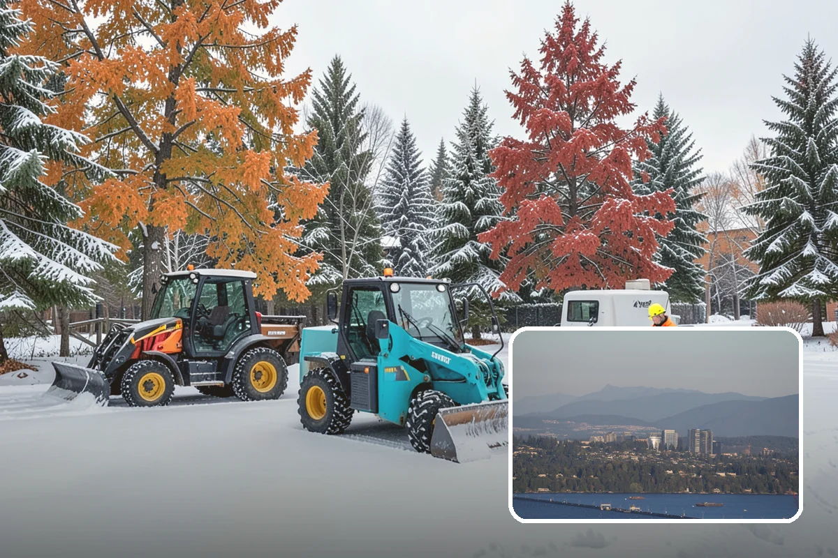 Bank Parking Lot Snow Removal in Medina, King County, WA - Customer parking and drive-through lanes stay open all day