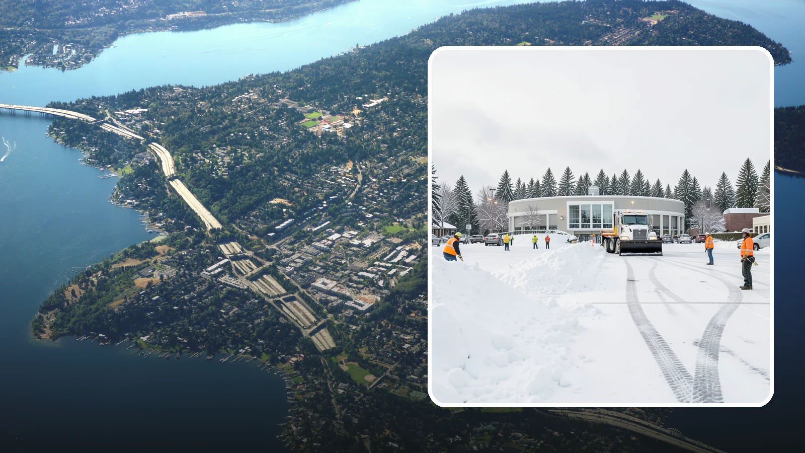 Bank Parking Lot Snow Removal in Mercer Island, King County, WA - We clear bank lots, drive-throughs, and ATM lanes so Western Washington customers bank safely all winter.