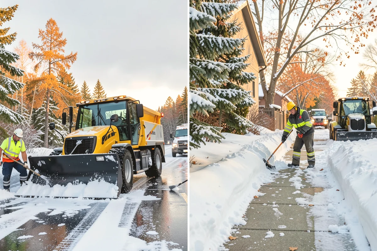Bank Parking Lot Snow Removal in Mercer Island, King County, WA - Map parking, drive-through lanes, and the ATM approach with staff