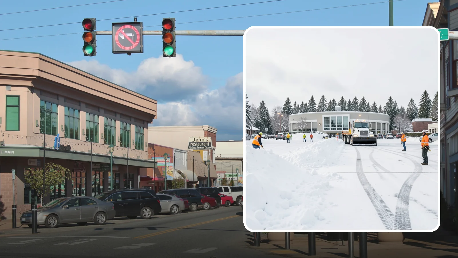 Bank Parking Lot Snow Removal in Monroe, Snohomish County, WA - We clear bank lots, drive-throughs, and ATM lanes so Western Washington customers bank safely all winter.