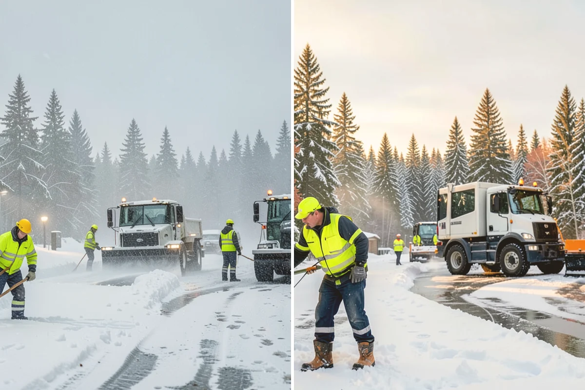 Bank Parking Lot Snow Removal in Mount Vernon, Skagit County, WA - Map parking, drive-through lanes, and the ATM approach with staff