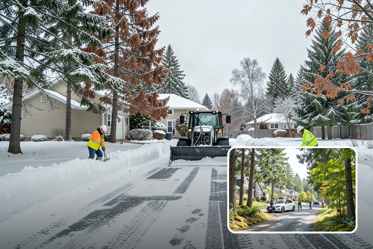Bank Parking Lot Snow Removal in Normandy Park, King County, WA - Customer parking and drive-through lanes stay open all day