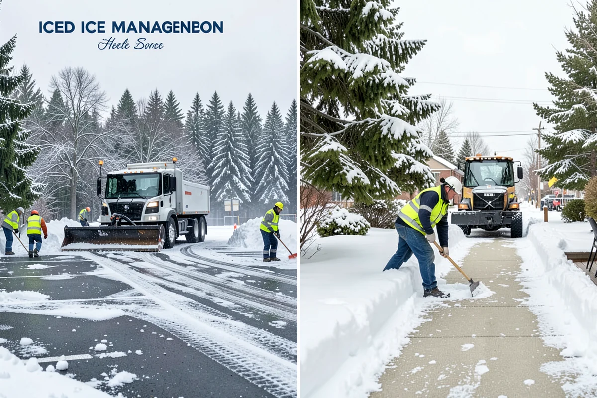 Bank Parking Lot Snow Removal in Normandy Park, King County, WA - Map parking, drive-through lanes, and the ATM approach with staff
