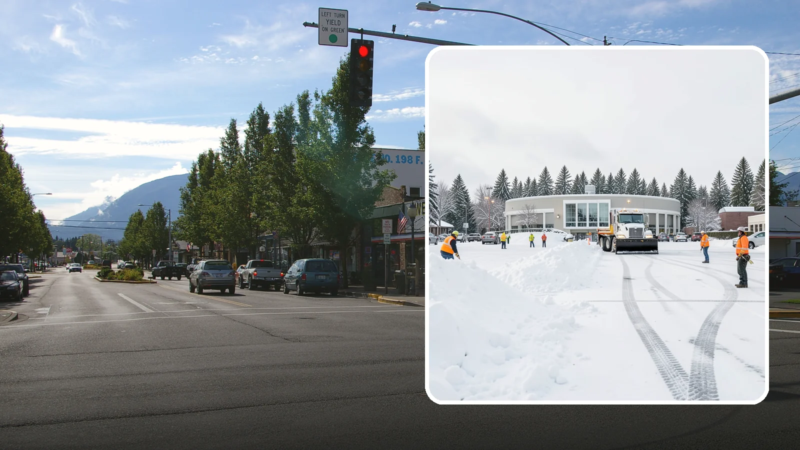 Bank Parking Lot Snow Removal in North Bend, King County, WA - We clear bank lots, drive-throughs, and ATM lanes so Western Washington customers bank safely all winter.