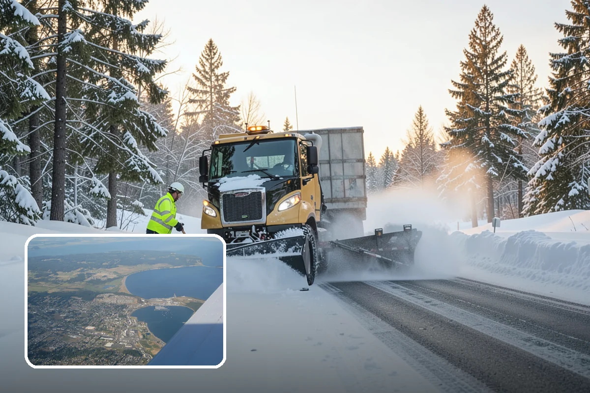Bank Parking Lot Snow Removal in Oak Harbor, Island County, WA - Customer parking and drive-through lanes stay open all day
