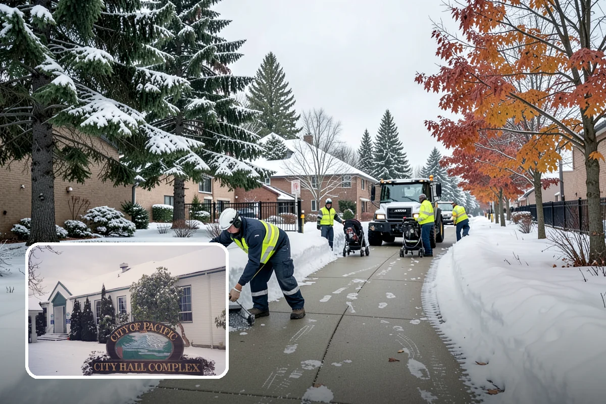 Bank Parking Lot Snow Removal in Pacific, King County, WA - Customer parking and drive-through lanes stay open all day
