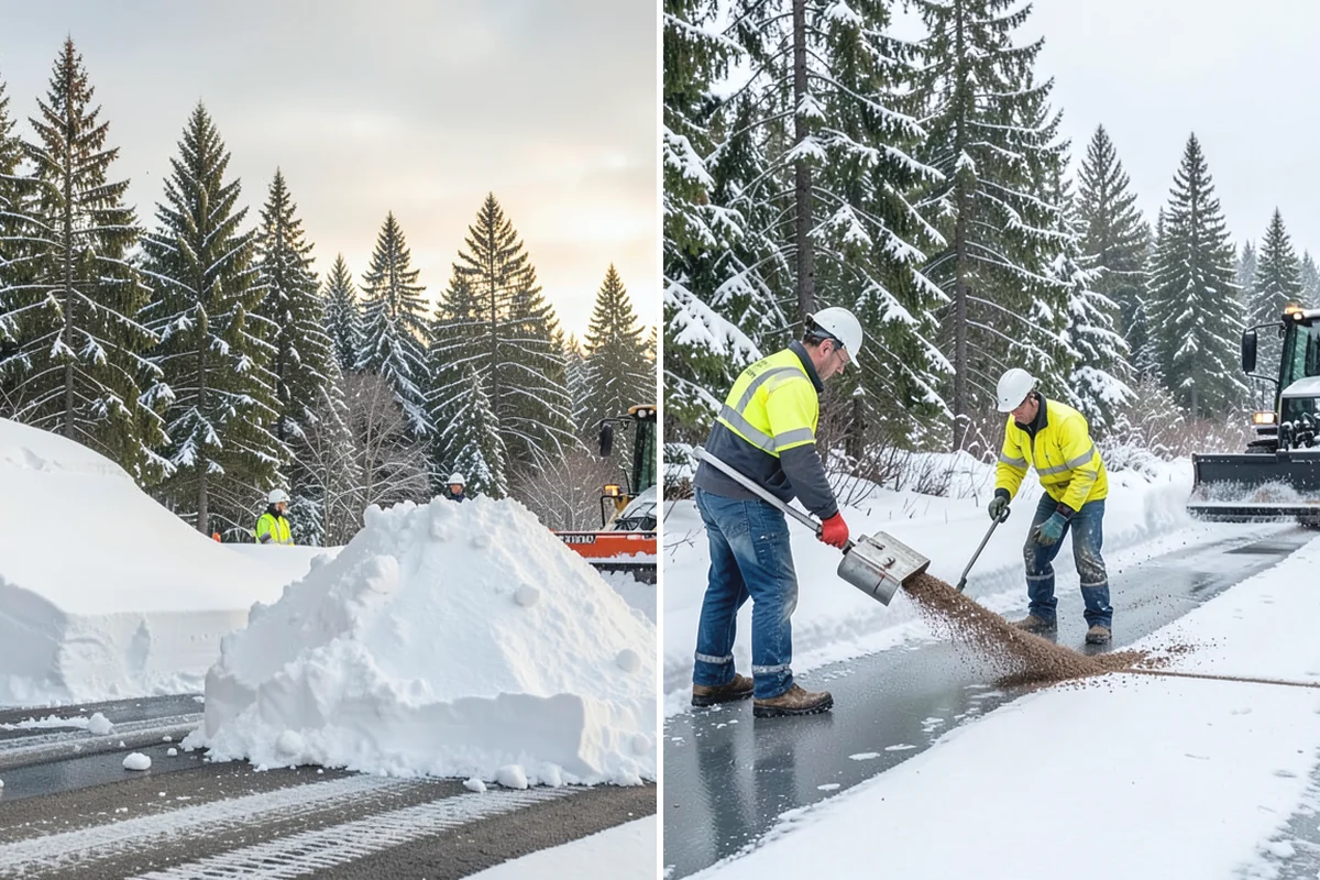 Bank Parking Lot Snow Removal in Renton, King County, WA - Map parking, drive-through lanes, and the ATM approach with staff