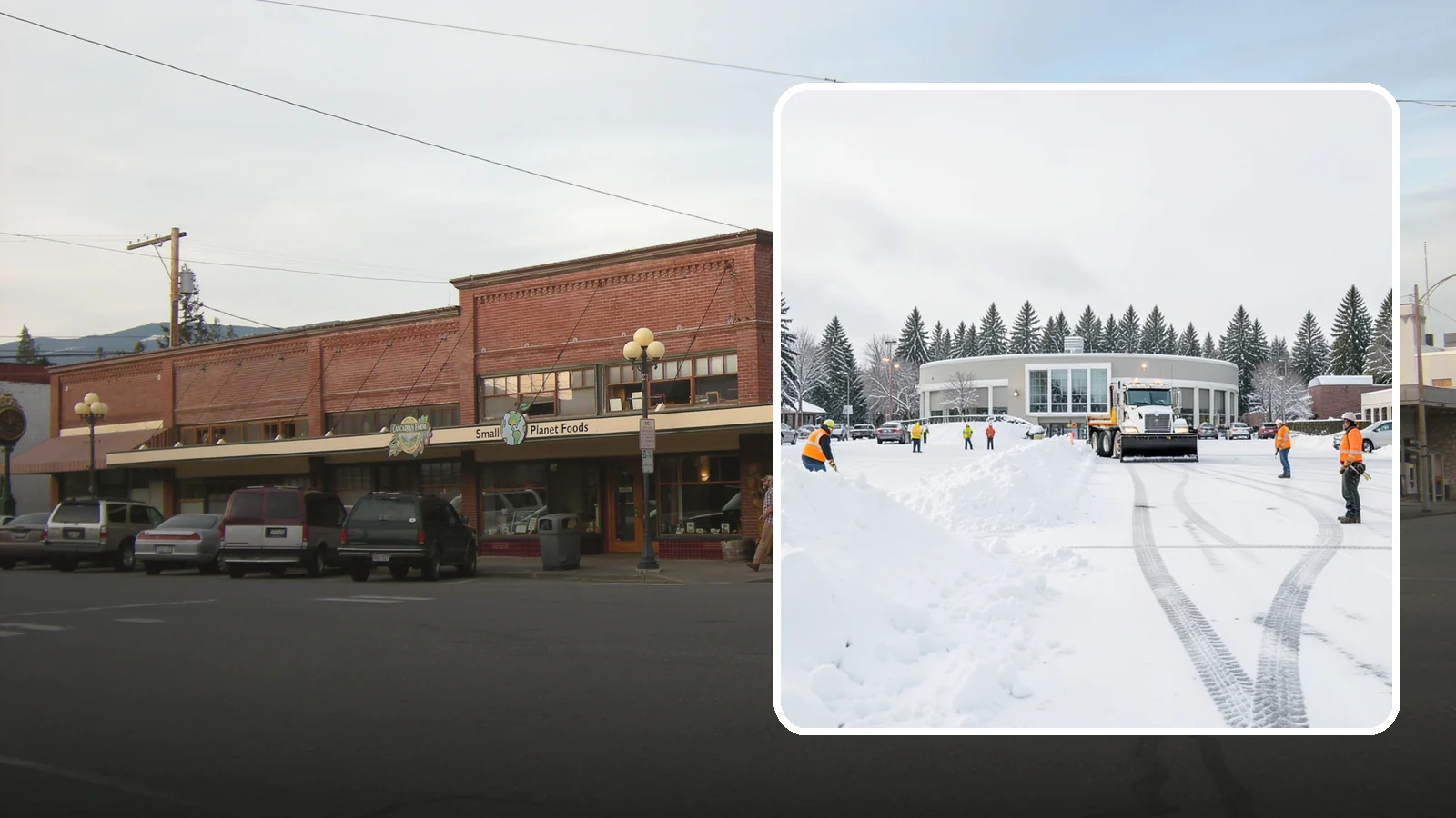 Bank Parking Lot Snow Removal in Sedro-Woolley, Skagit County, WA - We clear bank lots, drive-throughs, and ATM lanes so Western Washington customers bank safely all winter.