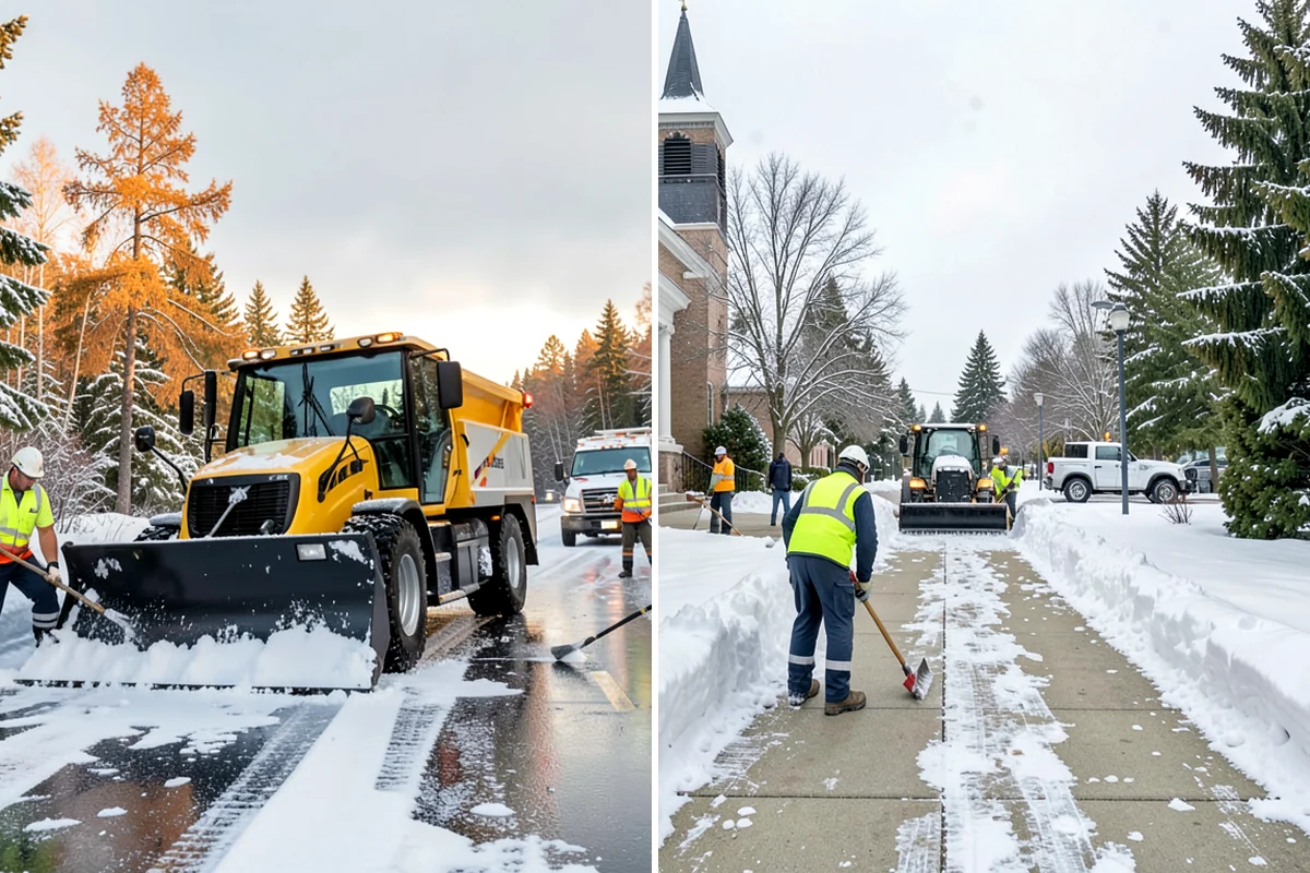 Bank Parking Lot Snow Removal in Sedro-Woolley, Skagit County, WA - Map parking, drive-through lanes, and the ATM approach with staff