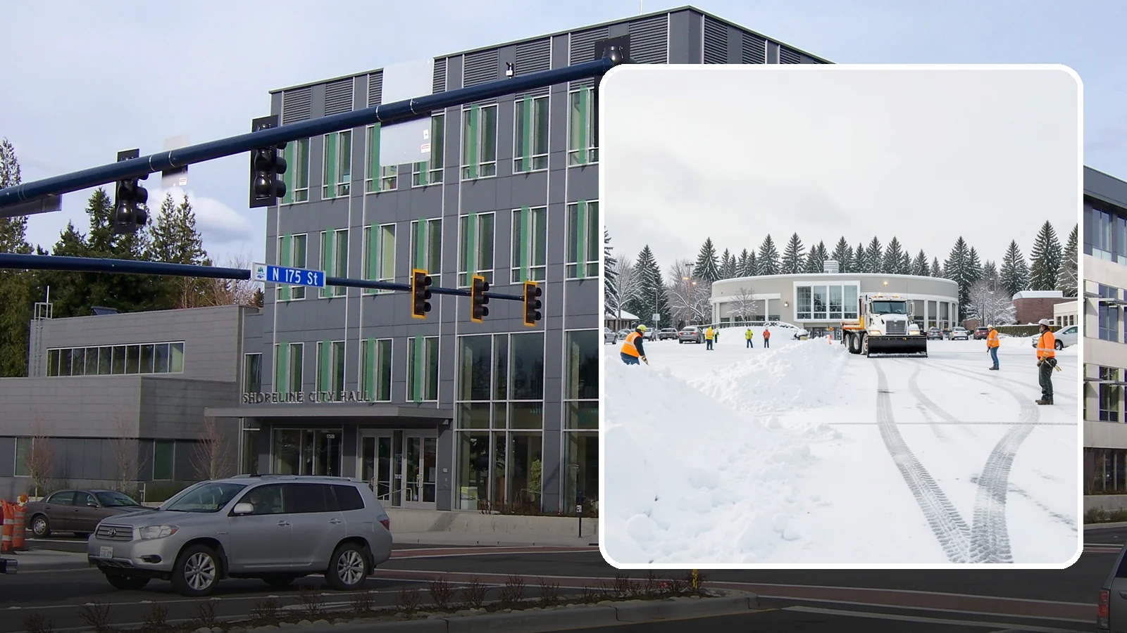 Bank Parking Lot Snow Removal in Shoreline, King County, WA - We clear bank lots, drive-throughs, and ATM lanes so Western Washington customers bank safely all winter.