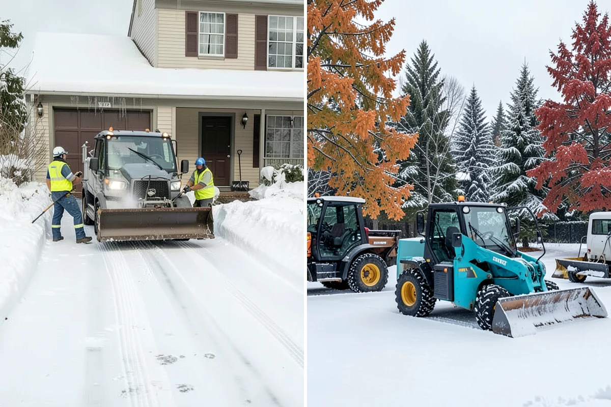 Bank Parking Lot Snow Removal in Shoreline, King County, WA - Map parking, drive-through lanes, and the ATM approach with staff