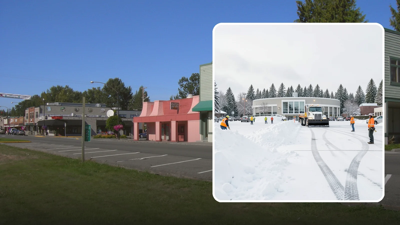 Bank Parking Lot Snow Removal in Snoqualmie, King County, WA - We clear bank lots, drive-throughs, and ATM lanes so Western Washington customers bank safely all winter.