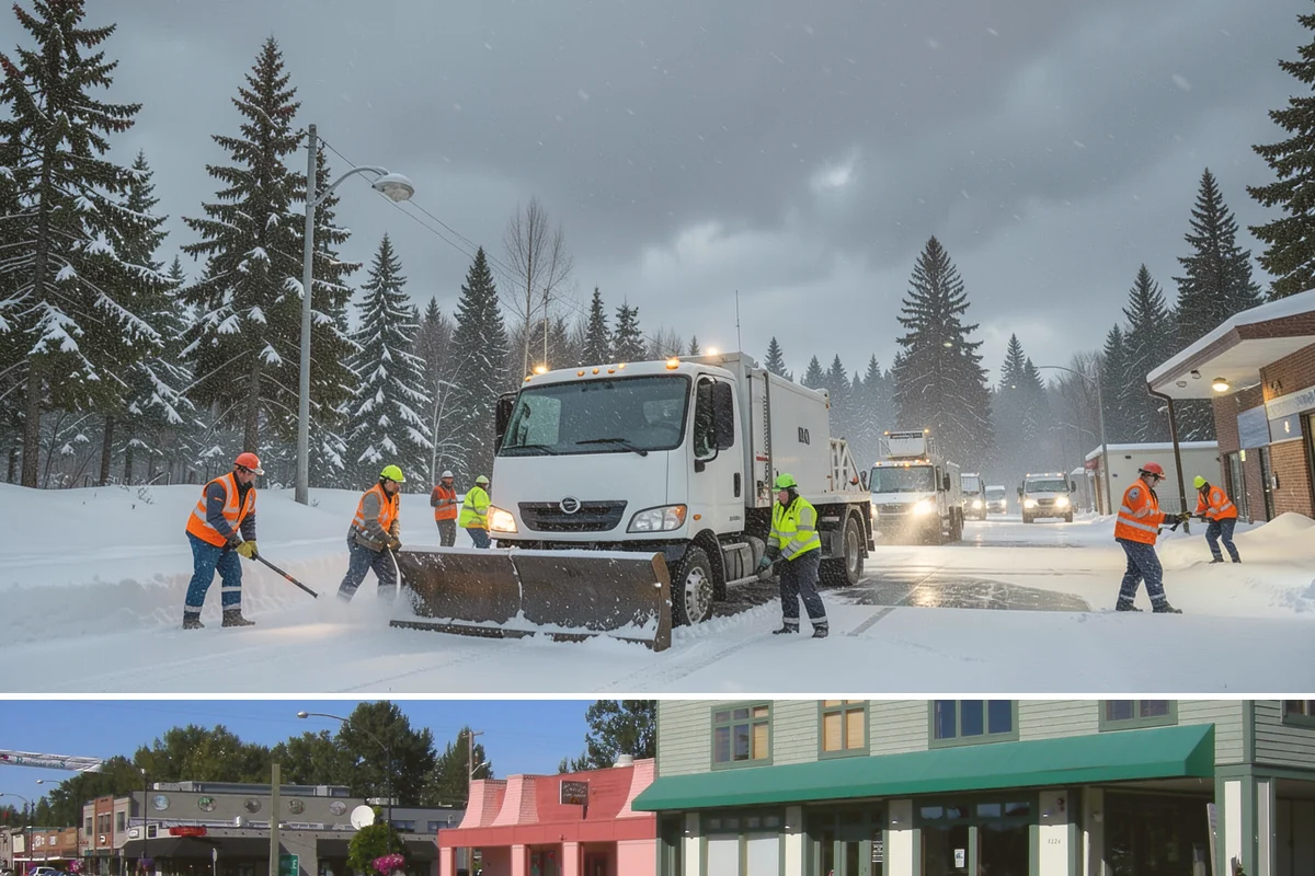 Bank Parking Lot Snow Removal in Snoqualmie, King County, WA - Bank lots across Western Washington need the most winter attention from December through February, when morning freezes meet...