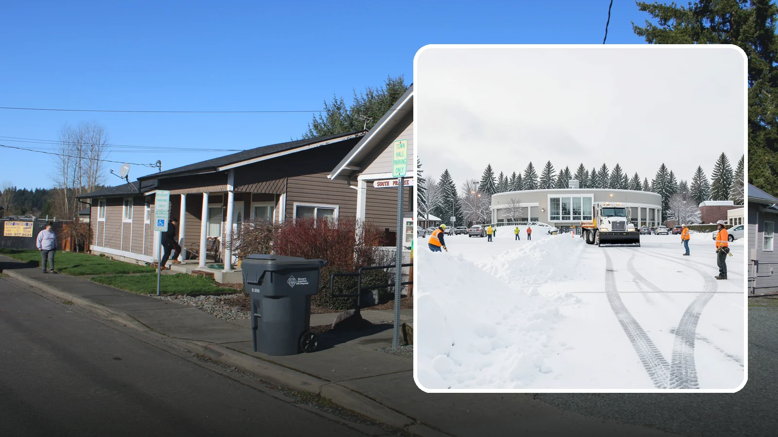 Bank Parking Lot Snow Removal in South Prairie, Pierce County, WA - We clear bank lots, drive-throughs, and ATM lanes so Western Washington customers bank safely all winter.