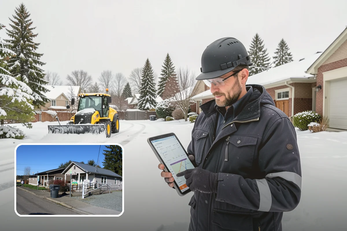 Bank Parking Lot Snow Removal in South Prairie, Pierce County, WA - Customer parking and drive-through lanes stay open all day