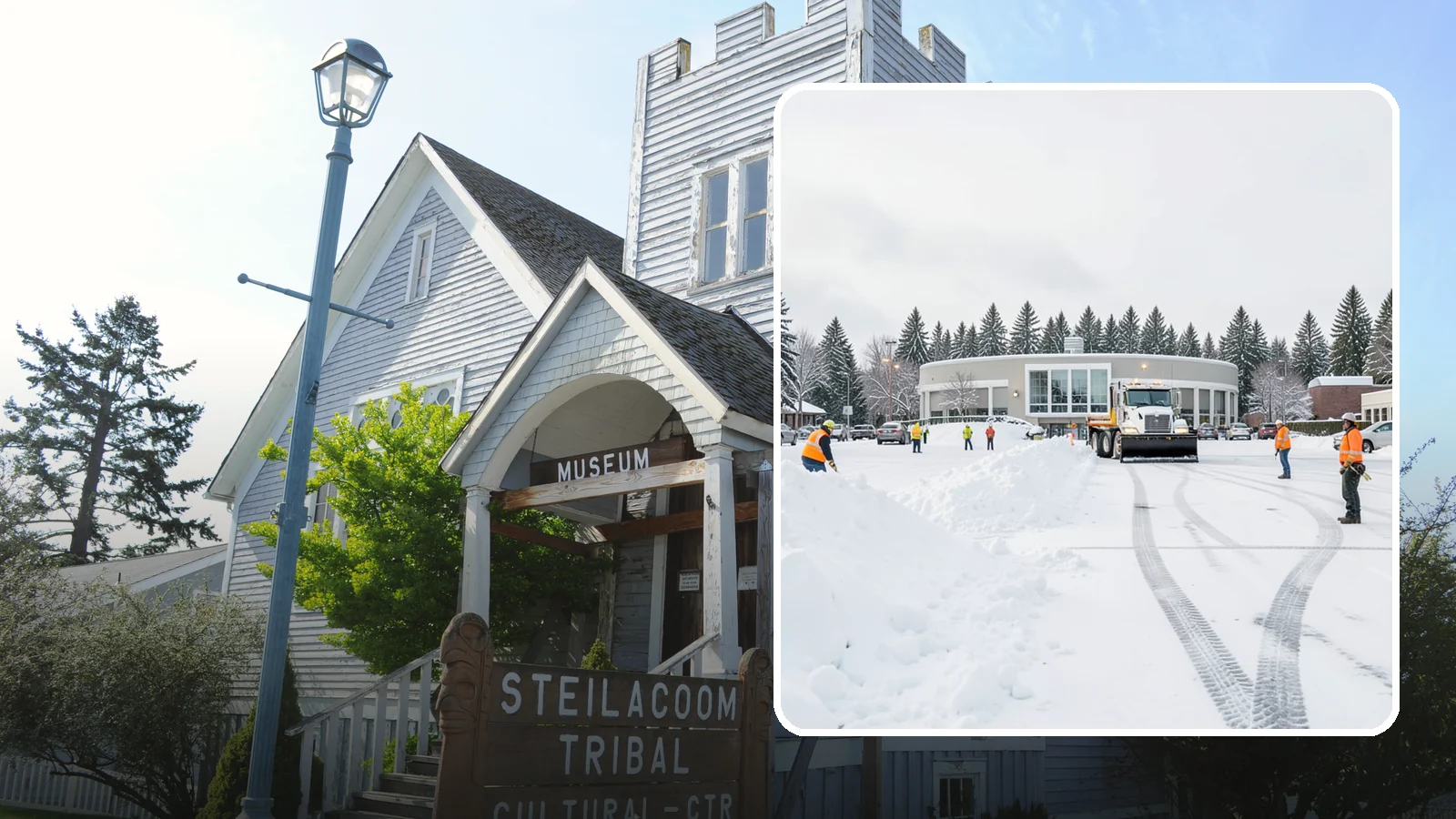 Bank Parking Lot Snow Removal in Steilacoom, Pierce County, WA - We clear bank lots, drive-throughs, and ATM lanes so Western Washington customers bank safely all winter.