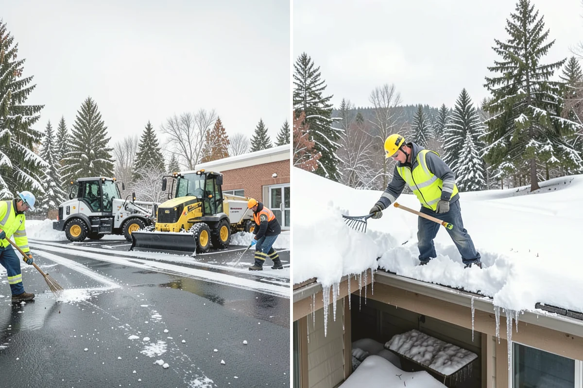 Bank Parking Lot Snow Removal in Steilacoom, Pierce County, WA - Map parking, drive-through lanes, and the ATM approach with staff