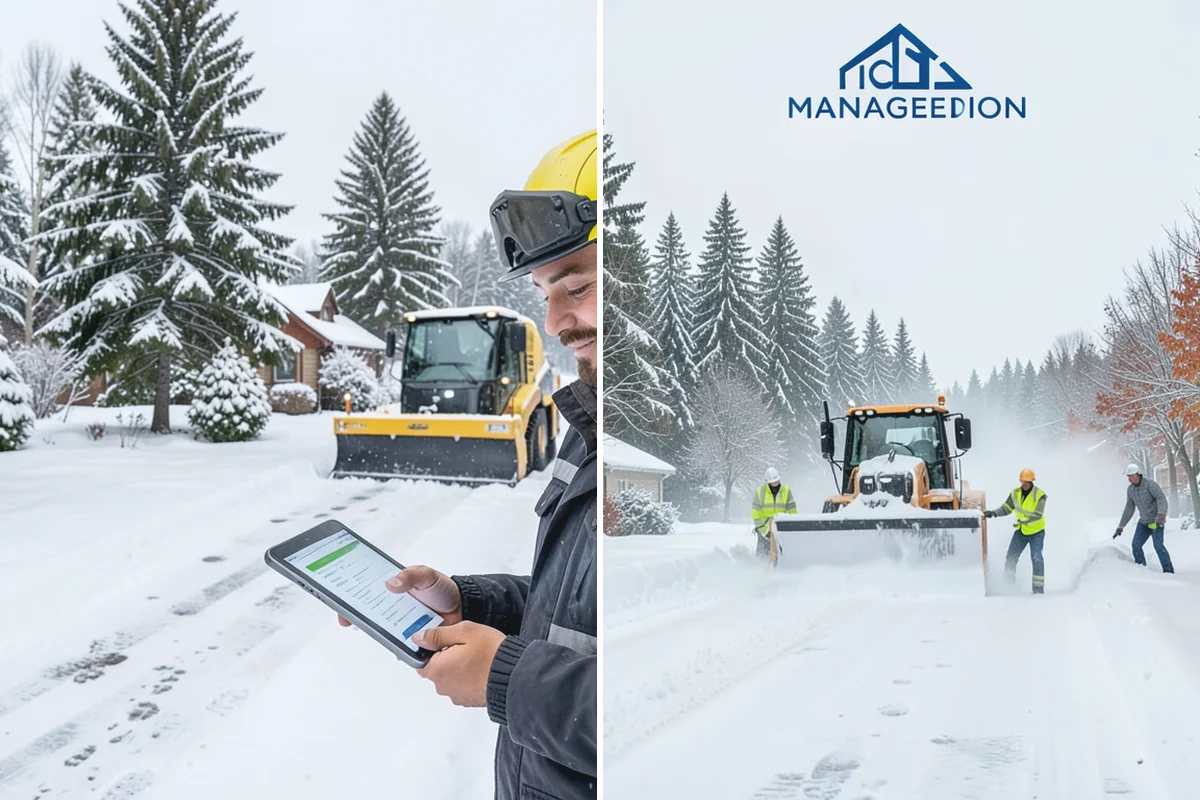 Bank Parking Lot Snow Removal in Sumner, Pierce County, WA - Map parking, drive-through lanes, and the ATM approach with staff