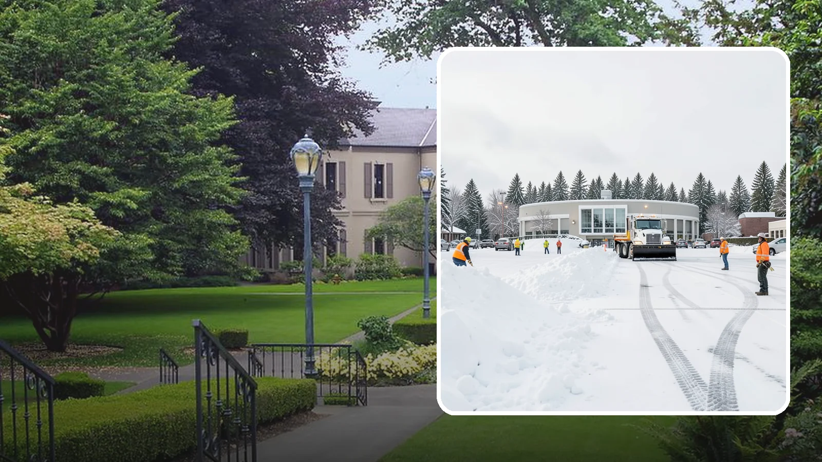 Bank Parking Lot Snow Removal in Woodinville, King County, WA - We clear bank lots, drive-throughs, and ATM lanes so Western Washington customers bank safely all winter.