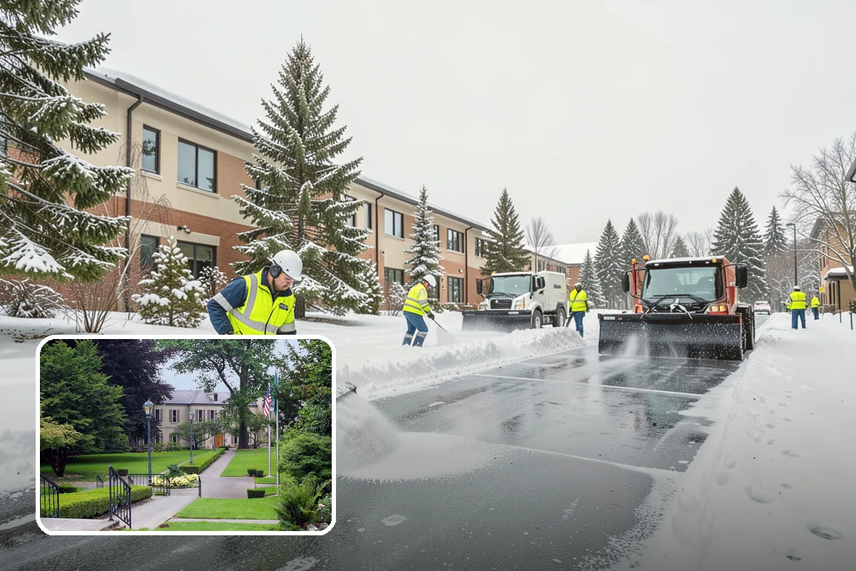 Bank Parking Lot Snow Removal in Woodinville, King County, WA - Customer parking and drive-through lanes stay open all day