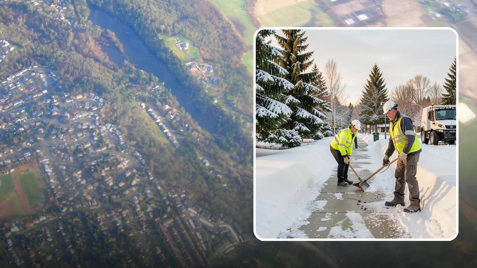 Bank Sidewalk Clearing in Algona, King County, WA - Branch-entrance sidewalk clearing for Western Washington banks, keeping lobby approaches and ATM vestibule walks safe for...