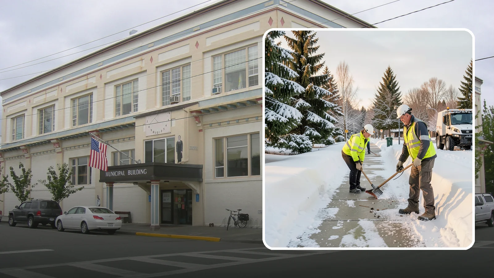 Bank Sidewalk Clearing in Anacortes, Skagit County, WA - Branch-entrance sidewalk clearing for Western Washington banks, keeping lobby approaches and ATM vestibule walks safe for...