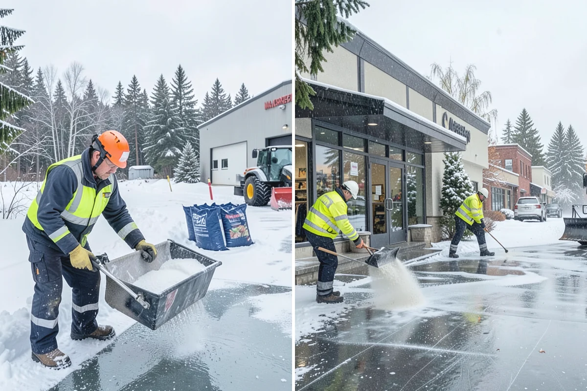 Bank Sidewalk Clearing in Auburn, King County, WA - Clear the lobby entrance and walk before the branch opens