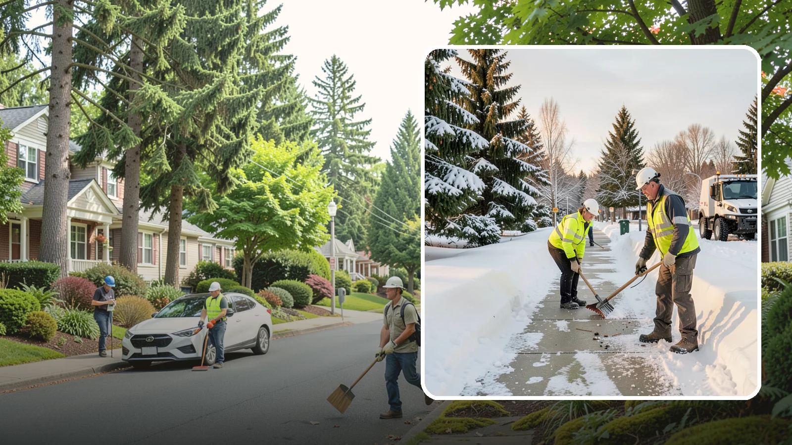 Bank Sidewalk Clearing in Beaux Arts Village, King County, WA - Branch-entrance sidewalk clearing for Western Washington banks, keeping lobby approaches and ATM vestibule walks safe for...